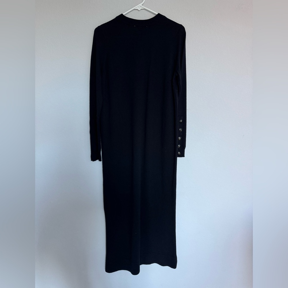 Sezane knit sweater midi dress black M 100% Merino wool - Picture 3 of 7